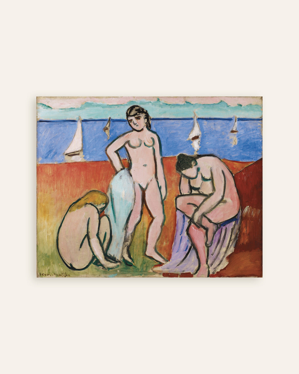 Poster di Tre bagnanti (1907) di Henri Matisse, miniatura