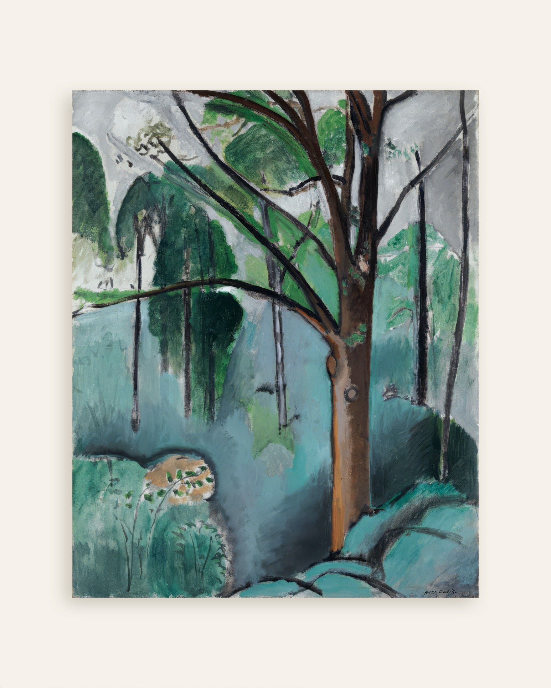Poster of Tree near Trivaux Pond (1916) by Henri Matisse - Poster, thumbnail