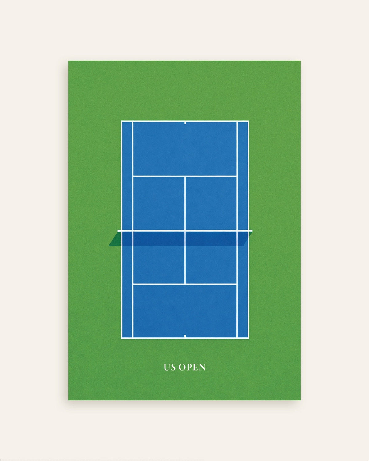Poster « Tennis de l'US Open – court bleu moderne », vignette