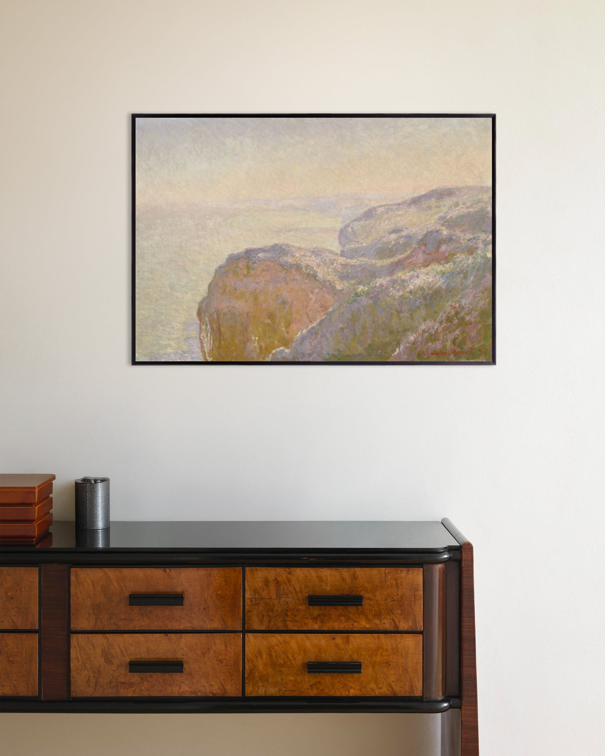 Poster Val-Saint-Nicolas bei Dieppe, Morgen (1897) von Claude Monet mit Metallrahmen