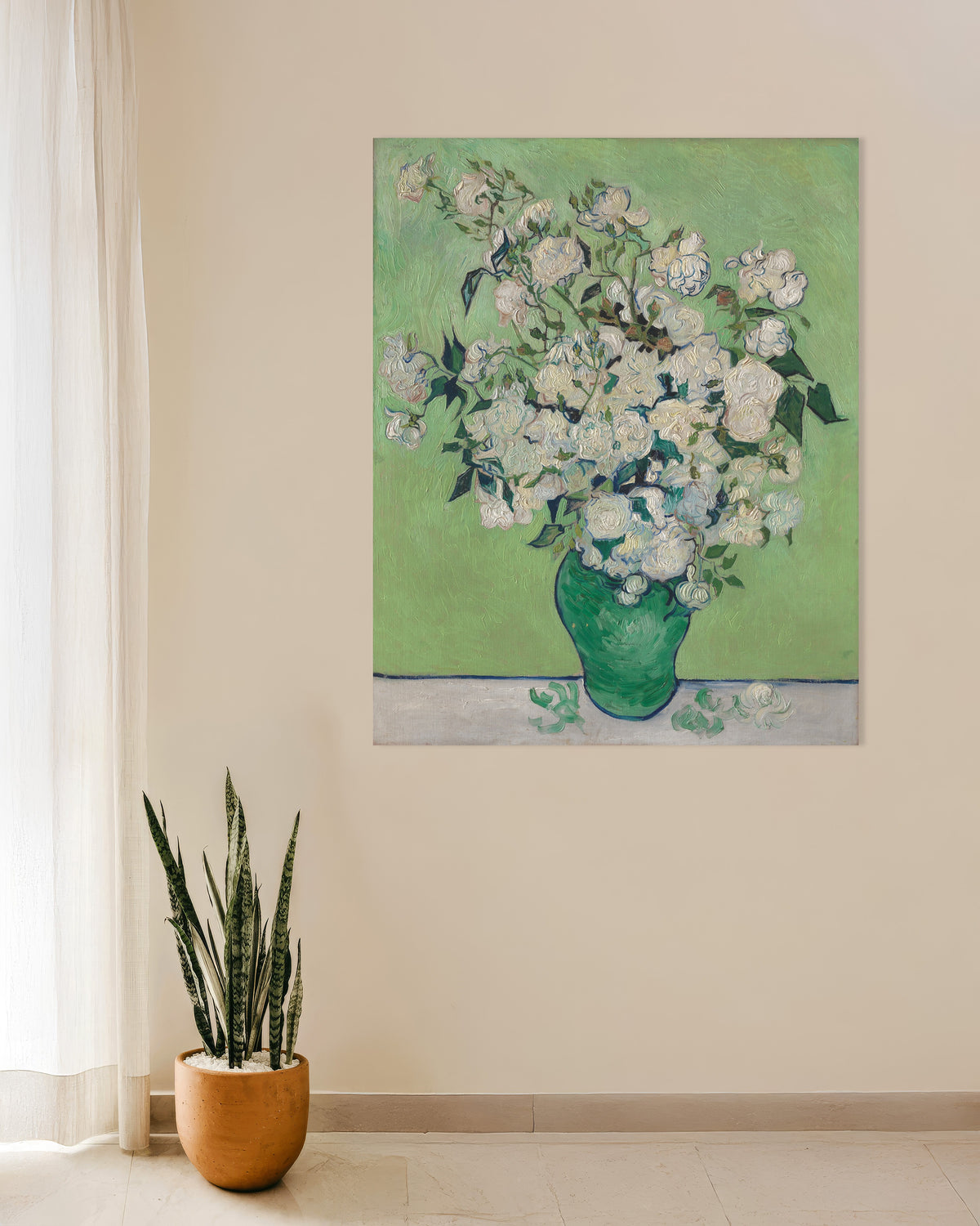 Poster „Vase mit Rosen (1890) von Vincent van Gogh“