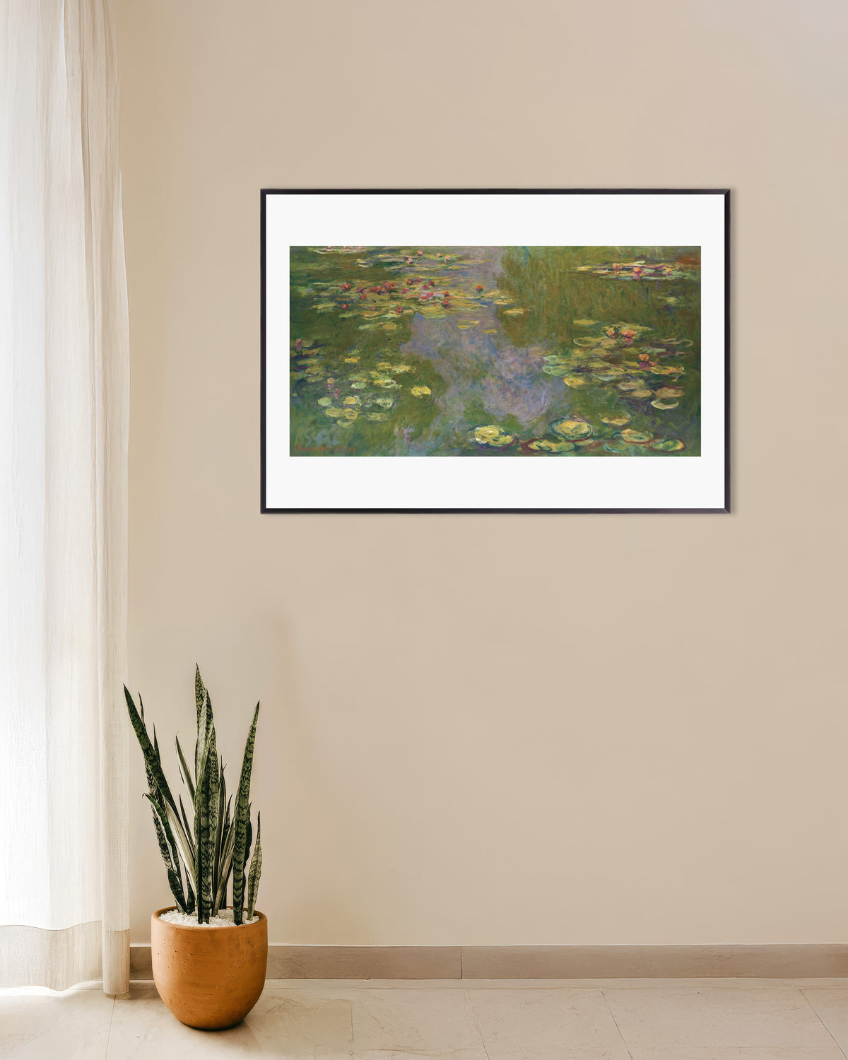 Poster Ninfee (1919) di Claude Monet con cornice in metallo