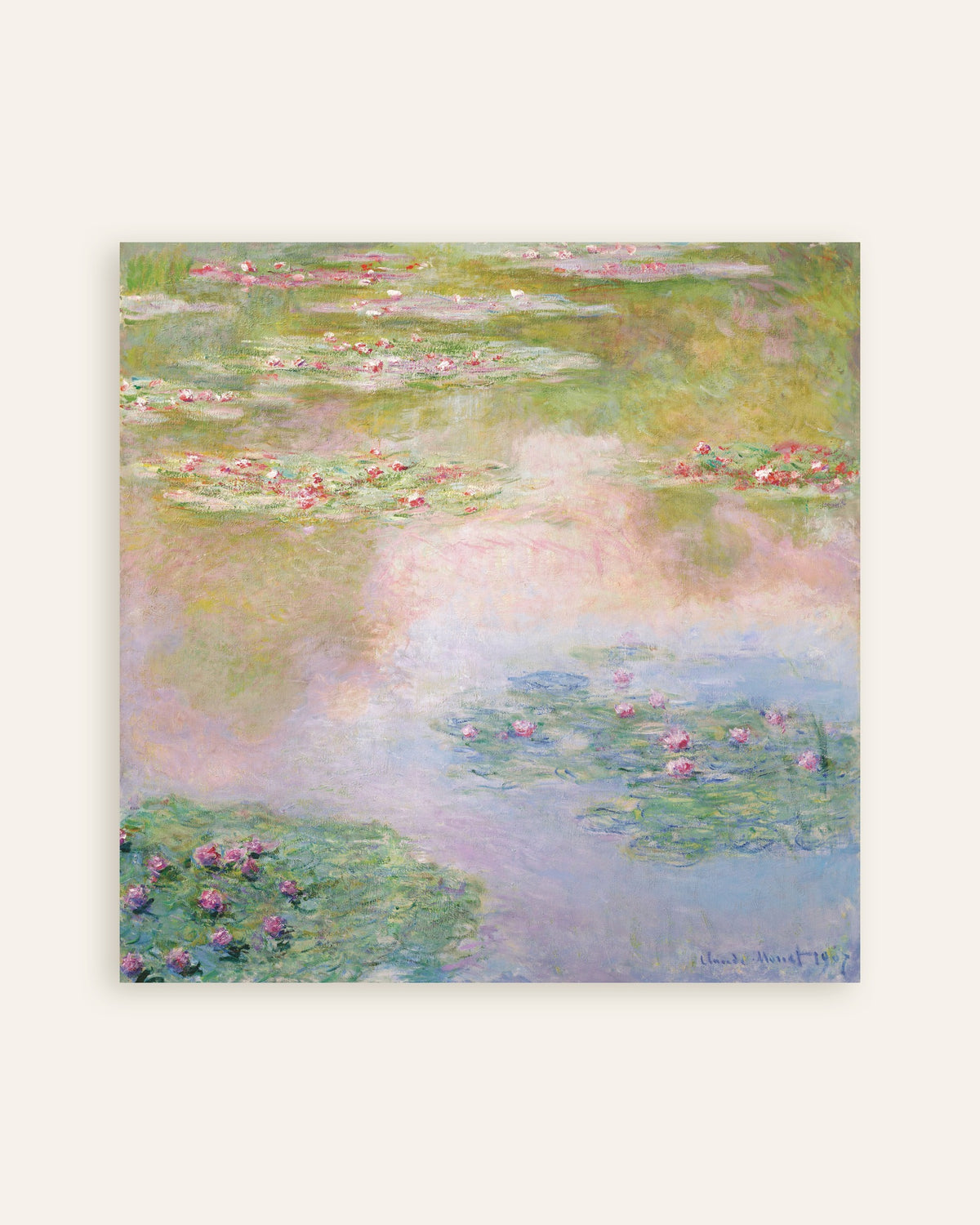 Affiche Nymphéas, reflets roses (1907) de Claude Monet, miniature