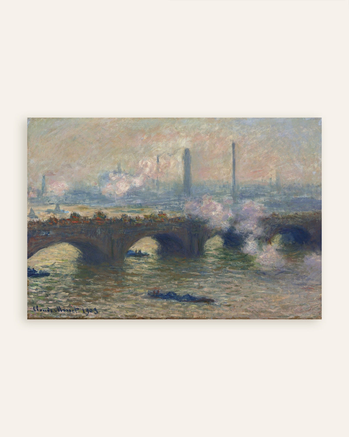 Poster Waterloo Bridge, grauer Tag (1903) von Claude Monet, Vorschaubild