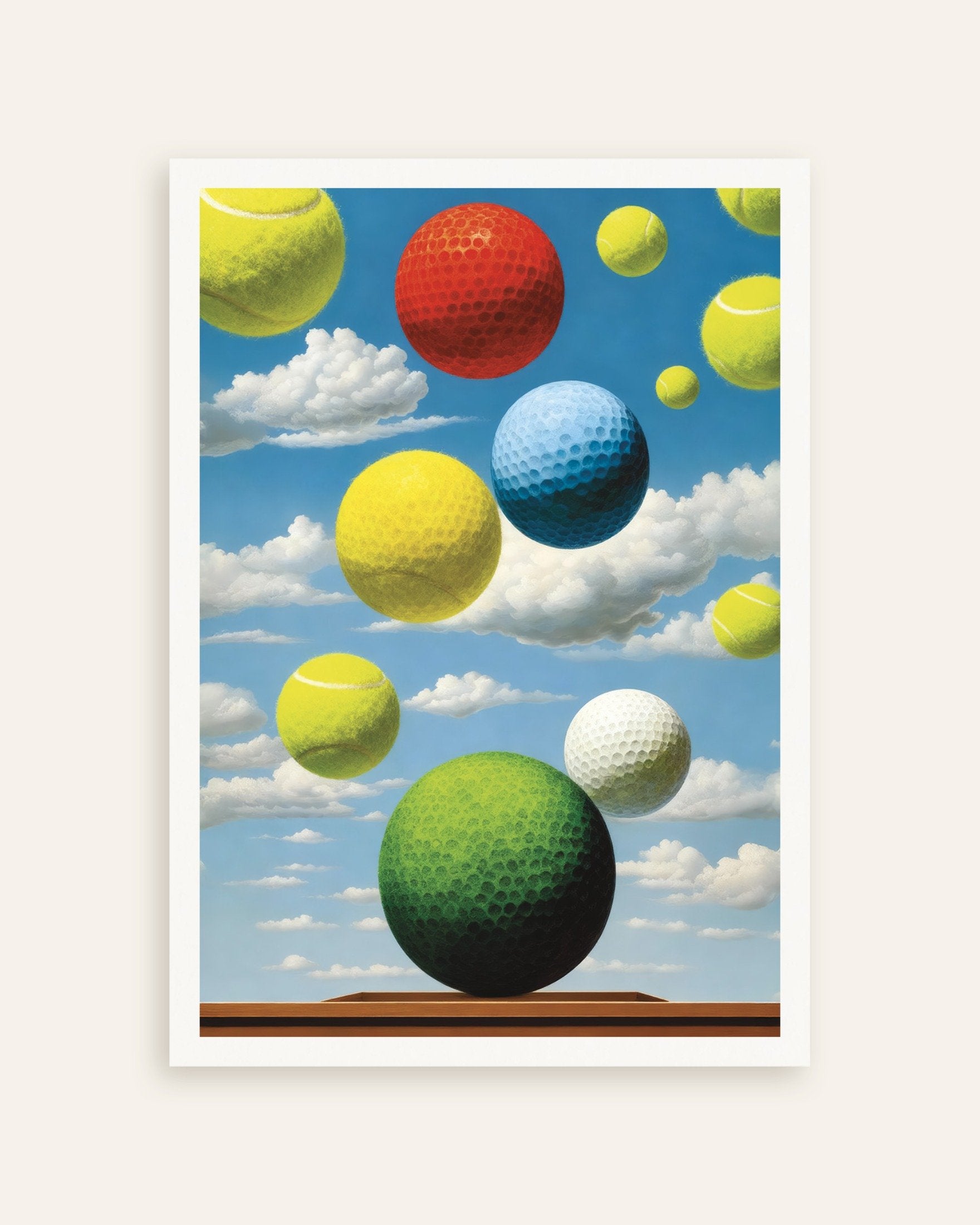 Poster of We love tennis and golf, poster – Surreal sports art print, thumbnail