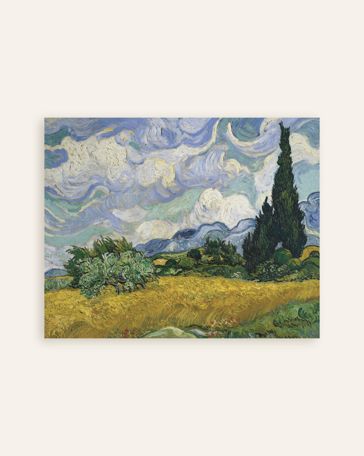Vignette du poster Champ de blé avec cyprès (1889), de Vincent van Gogh