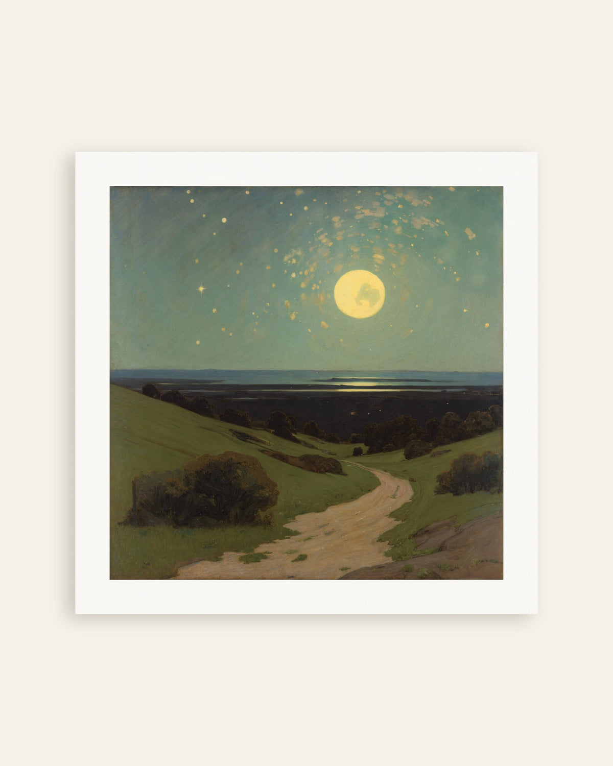 Poster Luna piena sulle colline, miniatura